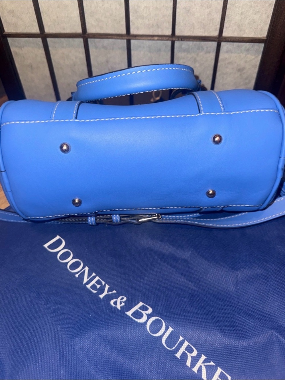 Dooney & Bourke Smooth Leather Sorrento Satchel - Marine Blue - Picture 9 of 15
